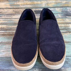 Vince Johan Womens Blue Suede Espadrille Loafers Shoes Size 6.5M Slip On Flats